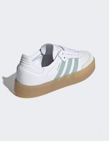 Adidas Sambae JP5609 - Sneakers femme cuir blanc vert pastel