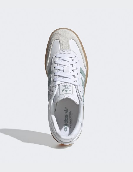 Adidas Sambae JP5609 - Sneakers femme cuir blanc vert pastel