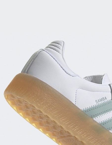 Adidas Sambae JP5609 - Sneakers femme cuir blanc vert pastel