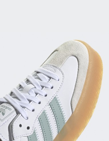 Adidas Sambae JP5609 - Sneakers femme cuir blanc vert pastel