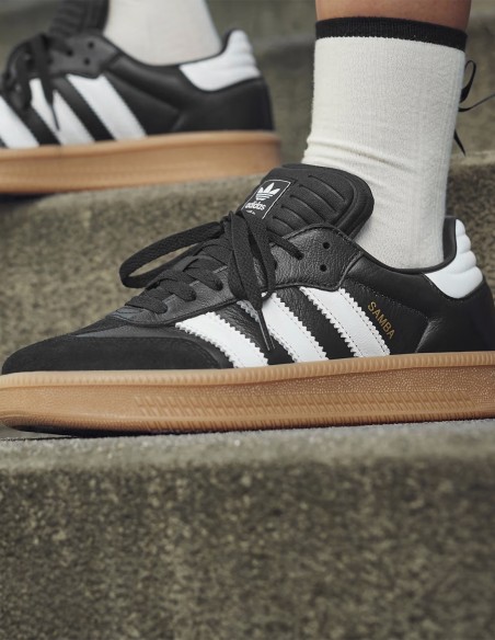 Adidas Samba XLG IE1379 - Sneakers homme cuir noir et blanc