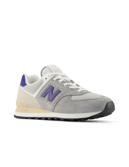 New Balance U574SPB Homme – Sneakers suède Gris Blau Marine