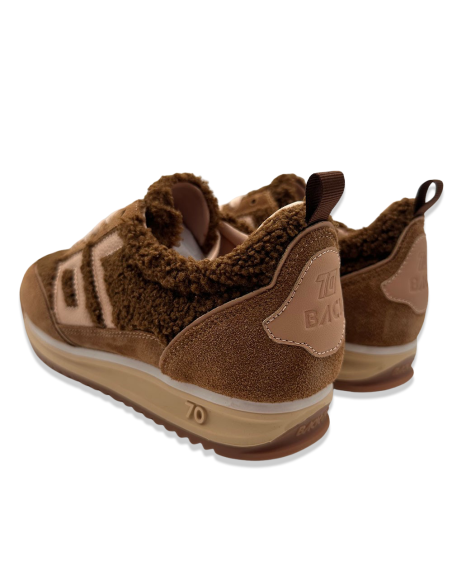 Baskets Back 70 Jogger Bouclette Marron/Sable - Style Rétro et Chaleur