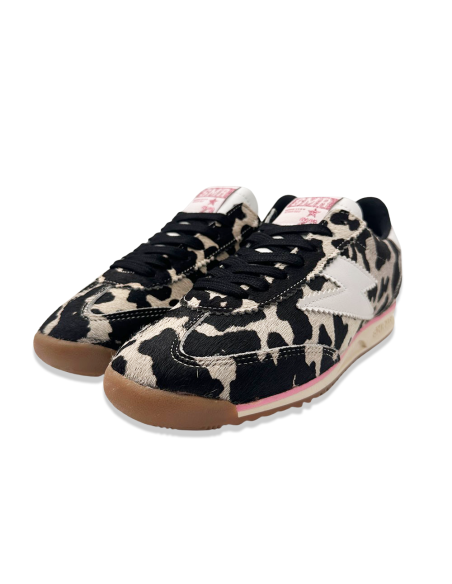 SMR23 Joyce – Baskets femme imprimé léopard et éclair blanc