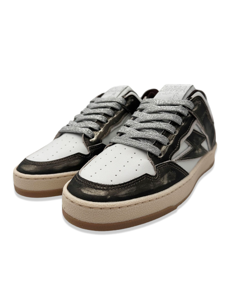 Semerdjian Charlie Femme – Baskets noires et blanches effet vieilli