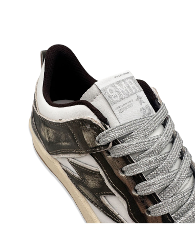 Semerdjian Charlie Femme – Baskets noires et blanches effet vieilli