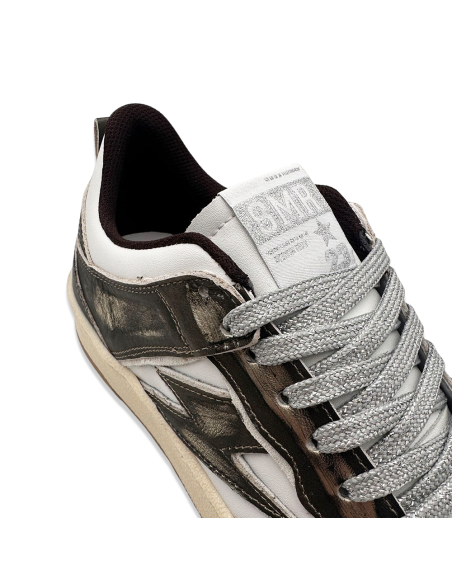 Semerdjian Charlie Femme – Baskets noires et blanches effet vieilli