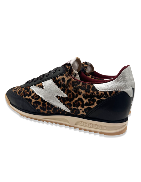 Semerdjian Joyce C475 Femme – Basket Léopard & Cuir Noir