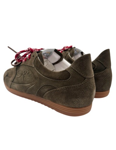 Baskets femme Semerdjian Billie – suède kaki au style rétro chic