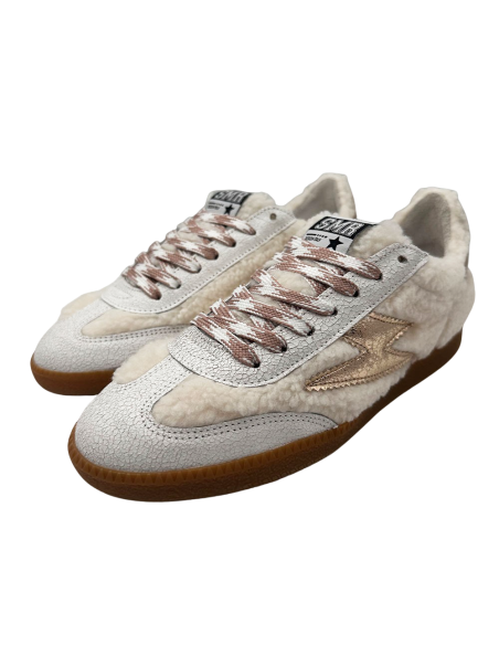 Baskets SMR23 Hailey C542 – Femme, suède gris clair et fourrure