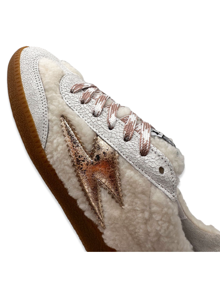 Baskets SMR23 Hailey C542 – Femme, suède gris clair et fourrure