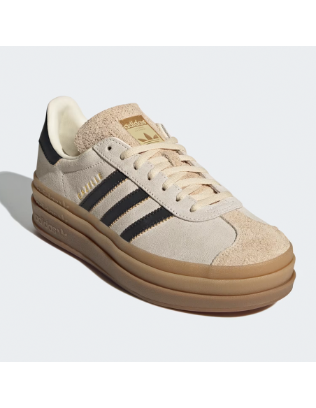 Adidas Gazelle Bold Femme Beige Noir – Sneakers plateforme rétro