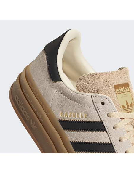 Adidas Gazelle Bold Femme Beige Noir – Sneakers plateforme rétro