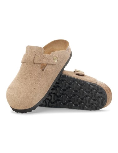 Birkenstock Boston taupe – sabot mixte en cuir suédé