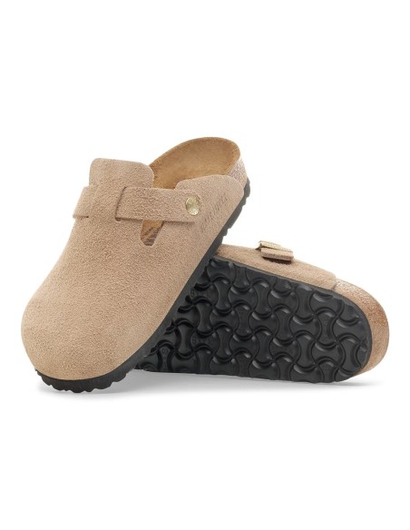 Birkenstock Boston taupe – sabot mixte en cuir suédé