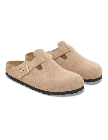 Birkenstock Boston taupe – sabot mixte en cuir suédé