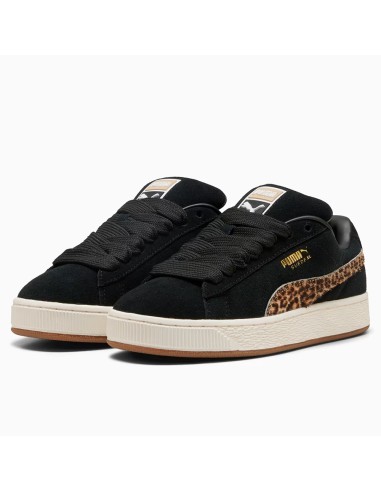 Sneakers Puma Suede XL Noires Motif Léopard – Style streetwear audacieux