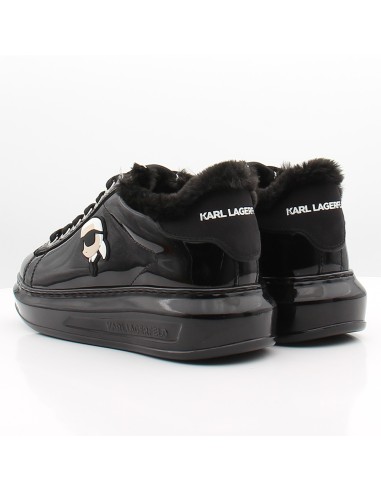 Karl Lagerfeld Kapri Shine No Lined  – Baskets Femme Noires Vernies