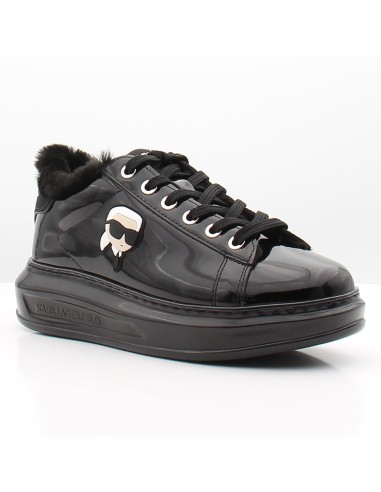 Karl Lagerfeld Kapri Shine No Lined  – Baskets Femme Noires Vernies