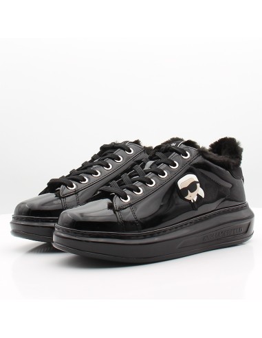 Karl Lagerfeld Kapri Shine No Lined  – Baskets Femme Noires Vernies