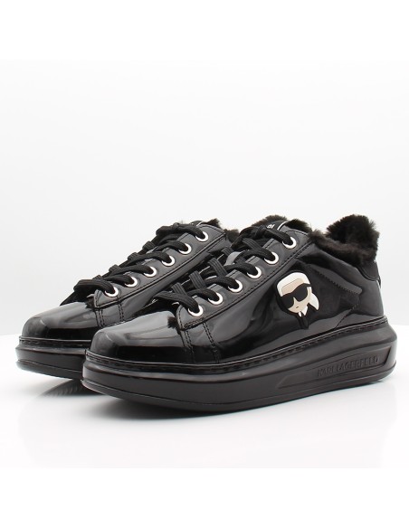 Karl Lagerfeld Kapri Shine No Lined  – Baskets Femme Noires Vernies