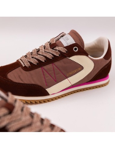 Baskets femme 0-105 Lina Cognac – Baskets rétro en suède et nylon