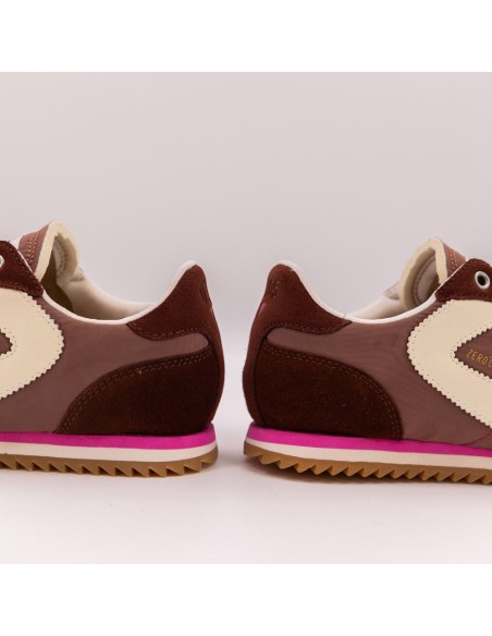 Baskets femme 0-105 Lina Cognac – Baskets rétro en suède et nylon