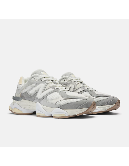 New Balance 9060 Femme – Sneakers Chunky Gris Clair & Crème