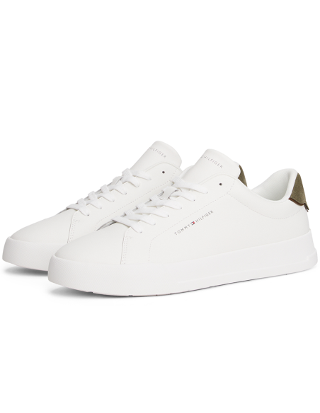 Tommy Hilfiger Court Leather Trainer Homme – Baskets Blanches