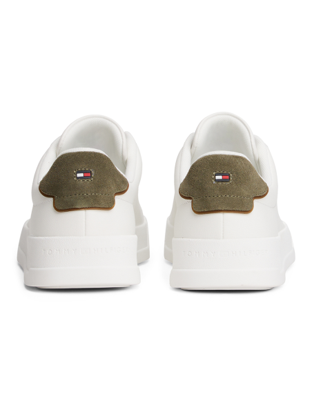 Tommy Hilfiger Court Leather Trainer Homme – Baskets Blanches