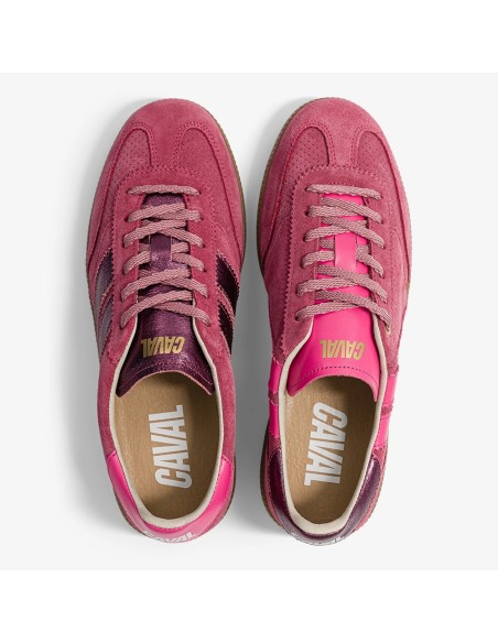 Caval Pulse – Baskets Asymétriques en Suède Framboise et Fuchsia