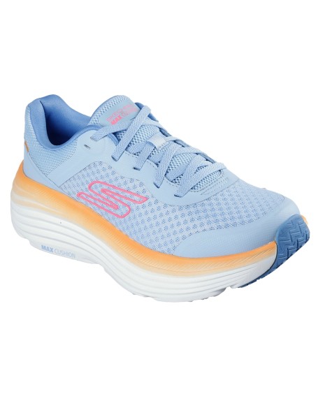 Skechers Max Cushioning Elite 129470-BLOR – Chaussures Running Femme Bleu Clair & Orange