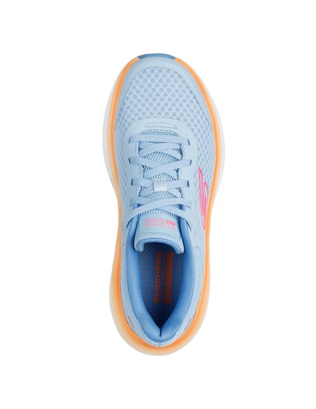 Skechers Max Cushioning Elite 129470-BLOR – Chaussures Running Femme Bleu Clair & Orange