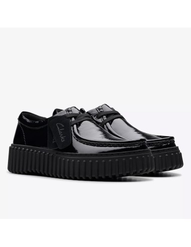 Clarks Torhill Bee Femme 26179111 – Mocassins cuir verni noir à plateforme