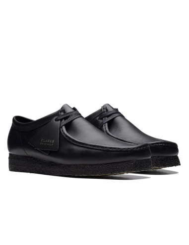 Clarks Wallabee Cuir Noir 26155514 – Mocassins homme semelle crêpe