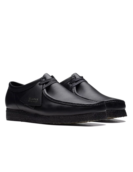 Clarks Wallabee Cuir Noir 26155514 – Mocassins homme semelle crêpe
