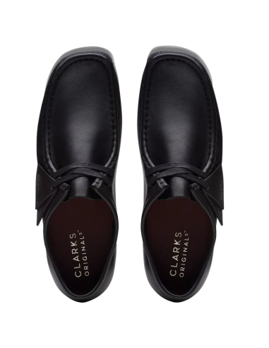 Clarks Wallabee Cuir Noir 26155514 – Mocassins homme semelle crêpe