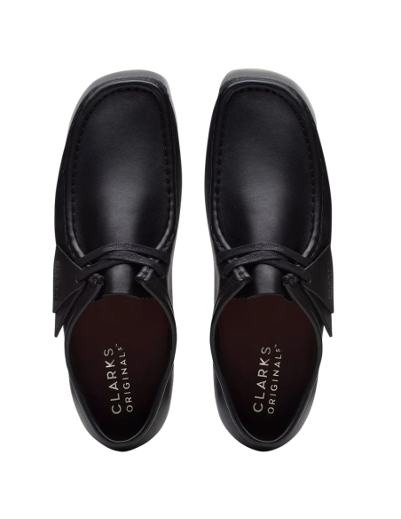 Clarks Wallabee Cuir Noir 26155514 – Mocassins homme semelle crêpe