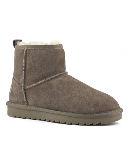 Boots Colors of California Shearling Taupe femme – Bottines fourrées en daim taupe