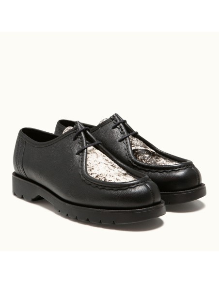 Chaussures Femme Kleman Padrini B.C. – Derby cuir noir grainé, semelle crantée robuste