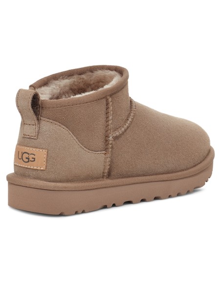 UGG Femme – Bottines Classic Ultra Mini – Suède & Laine – Coloris Caribou