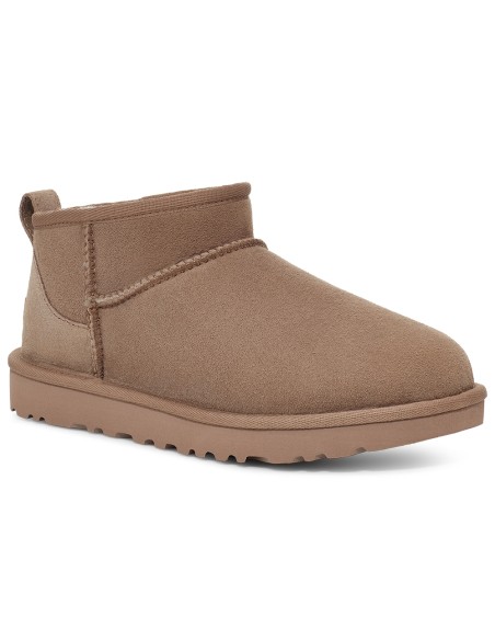 UGG Femme – Bottines Classic Ultra Mini – Suède & Laine – Coloris Caribou