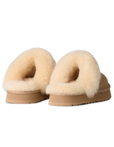 UGG Disquette Kid & Femme – Mule en suède sable avec laine naturelle
