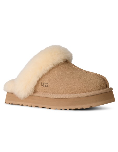 UGG Disquette Kid & Femme – Mule en suède sable avec laine naturelle