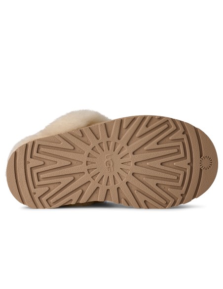 UGG Disquette Kid & Femme – Mule en suède sable avec laine naturelle