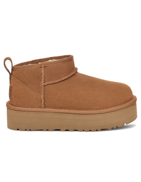 UGG Classic Ultra Mini Platform Femme – Boots en suède chestnut à plateforme