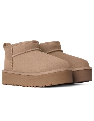 UGG Ultra Mini Platform Sand Femme – Boots en suède beige avec semelle plateforme