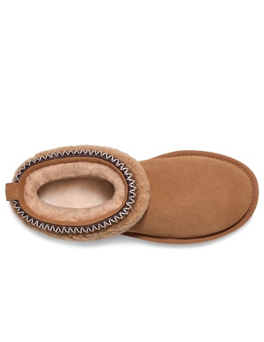 UGG Classic Ultra Mini Maxi Curly Femme – Boots en suède chestnut avec col shearling