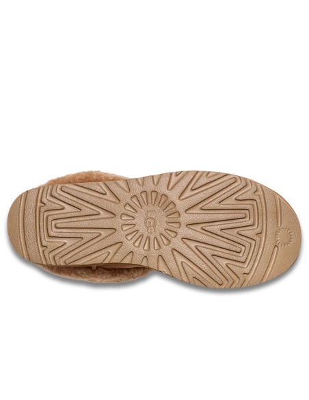 UGG Classic Ultra Mini Maxi Curly Femme – Boots en suède chestnut avec col shearling