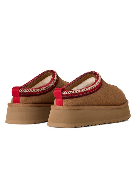 UGG Tazz II Femme Chestnut – Chaussons plateforme en daim et laine